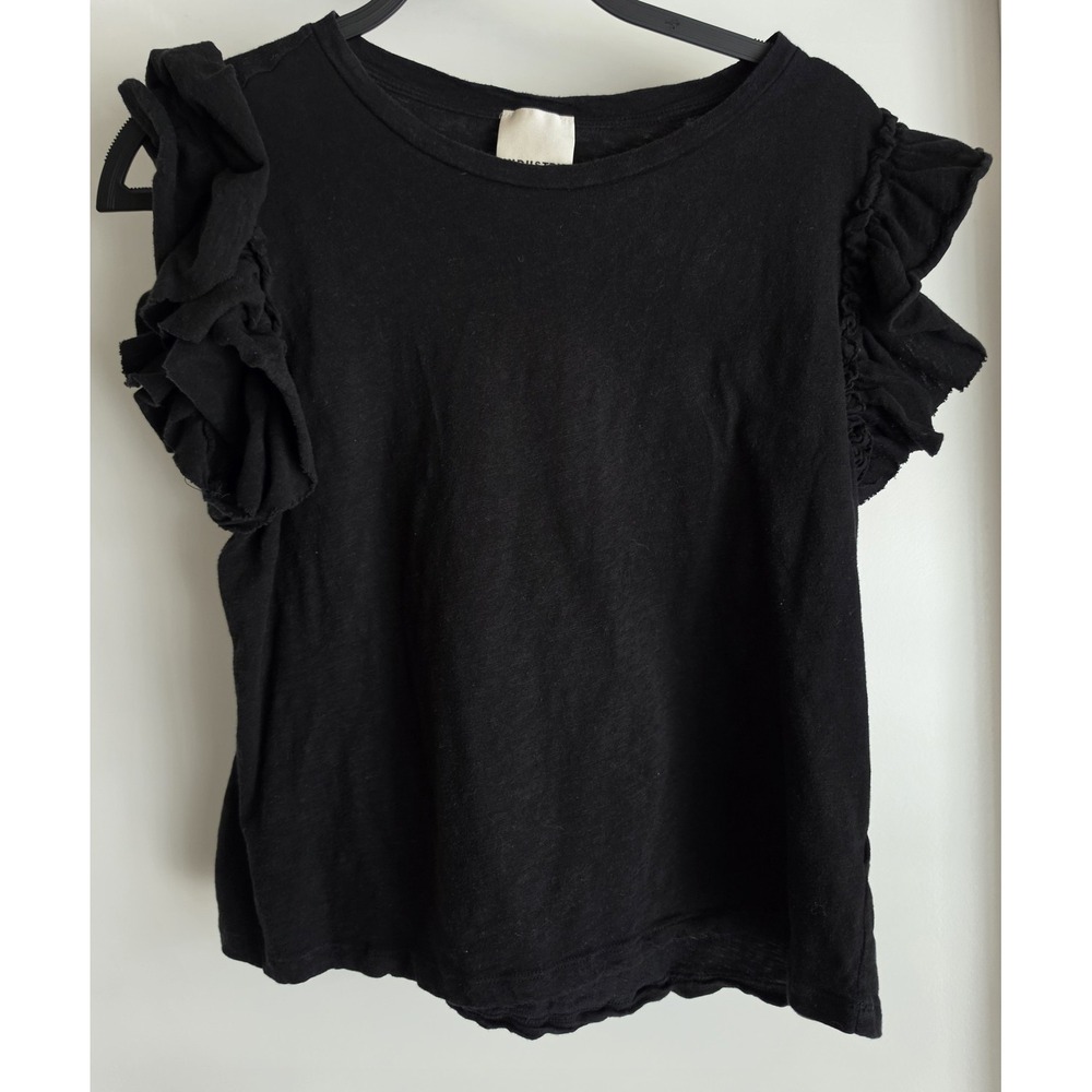 Industry Women XL Black Cotton Crew Neck Short Sleeve T-Shirt Tee Casual Top